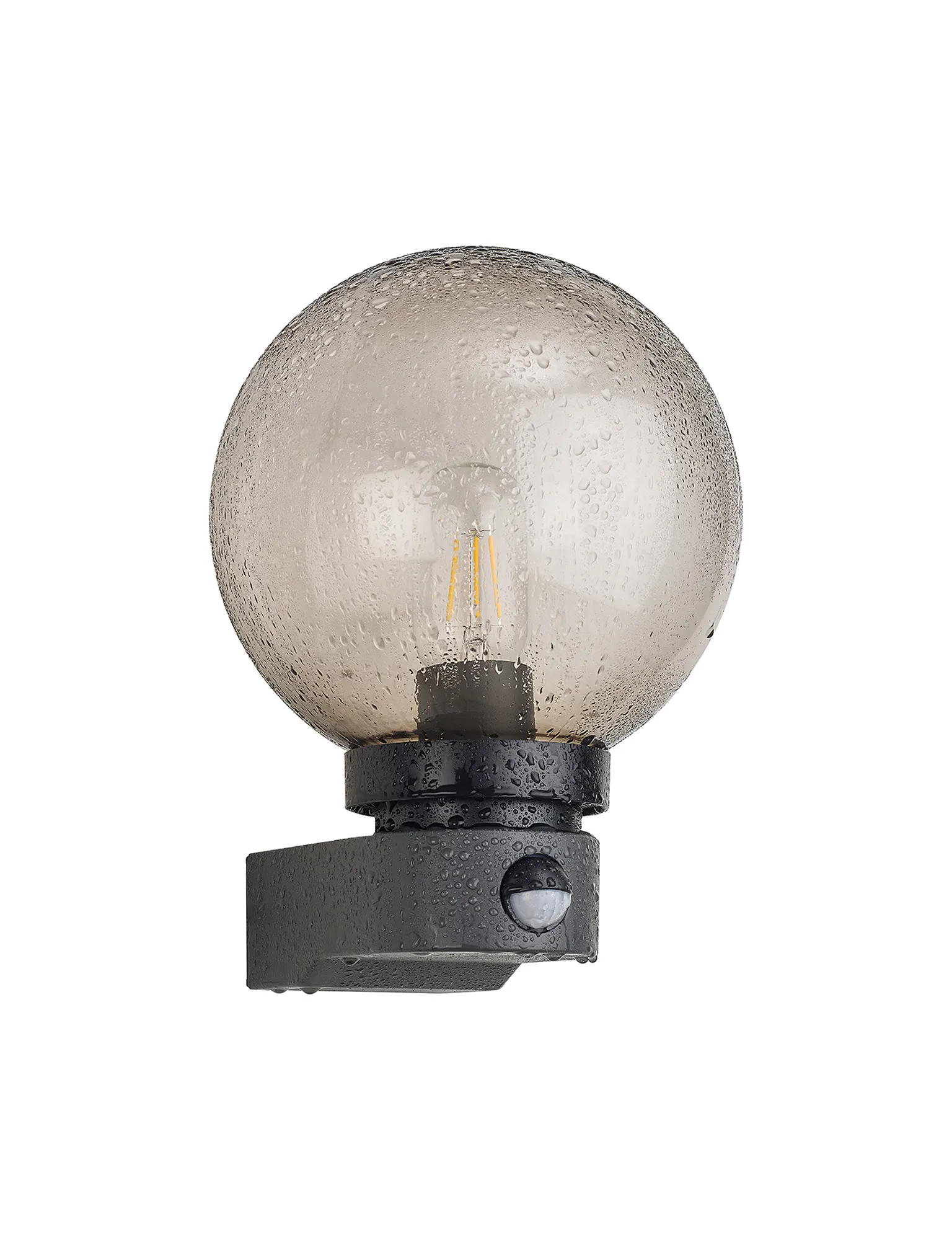 Milo Globe Wall Lamp PIR IP54 Dark Grey D0878  Deco Milo